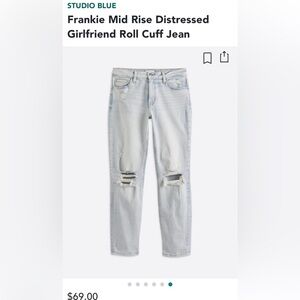 Studio Blue mid rise distressed girlfriend Jean in size 31